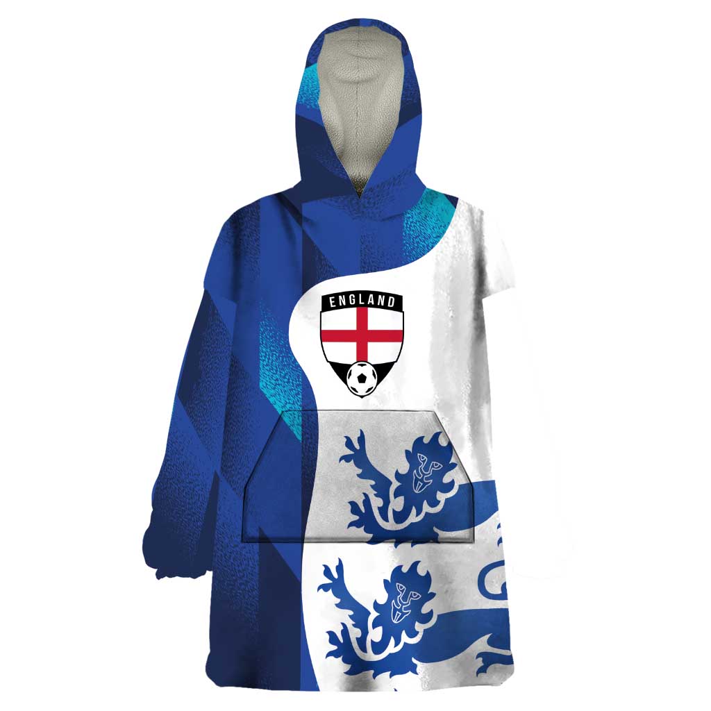 Custom England Football 2024 Go Champion Wearable Blanket Hoodie