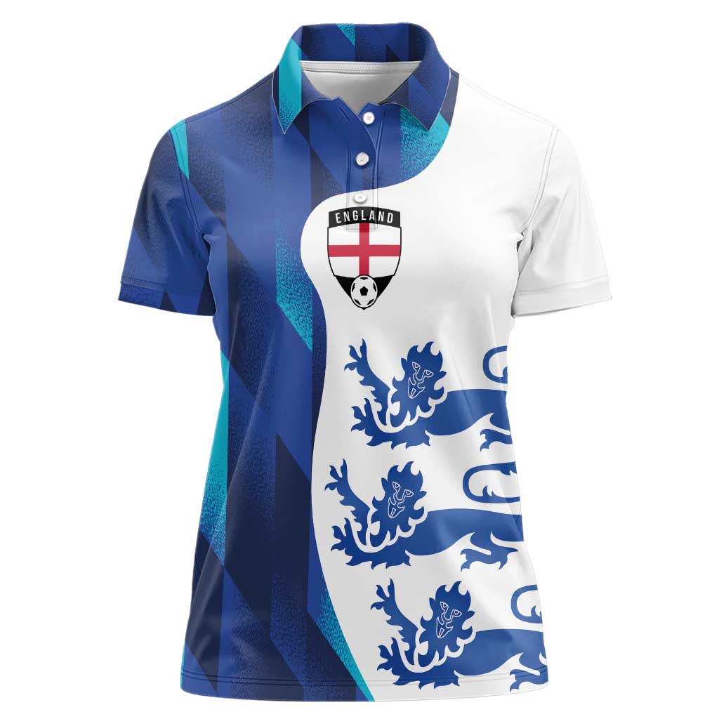 Custom England Football 2024 Go Champion Women Polo Shirt