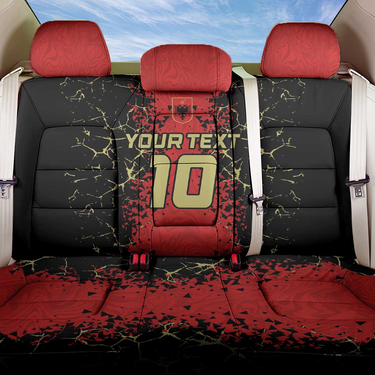 Custom Albania Football 2024 Go Champion Back Car Seat Cover - Wonder Print Shop