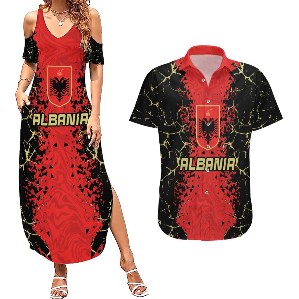 Custom Albania Football 2024 Go Champion Couples Matching Summer Maxi Dress and Hawaiian Shirt - Wonder Print Shop