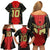 Custom Albania Football 2024 Go Champion Family Matching Off Shoulder Short Dress and Hawaiian Shirt - Wonder Print Shop