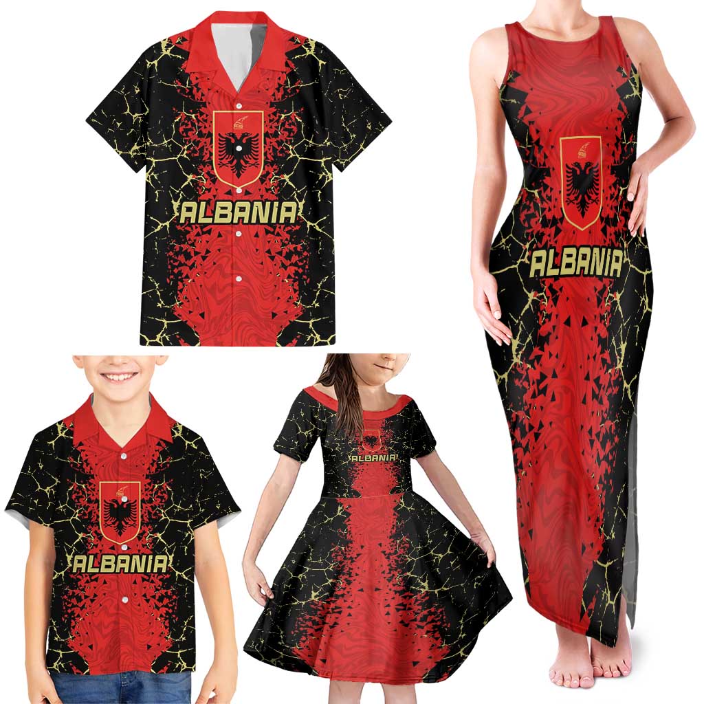 Custom Albania Football 2024 Go Champion Family Matching Tank Maxi Dress and Hawaiian Shirt - Wonder Print Shop