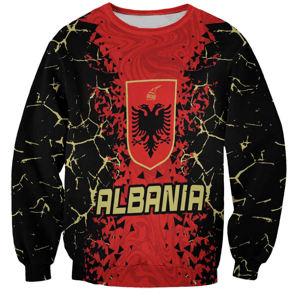Unisex sweatshirt in red and black with Albanian crest and ALBANIA print