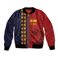 Red and navy bomber jacket with front zipper and Spain crest 'LA ROJA' graphic