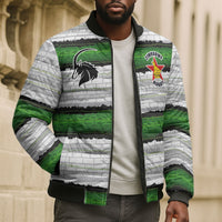 Custom Zimbabwe Rugby Bomber Puffer Jacket Geometric Chevron Wall Motif Stripes Style