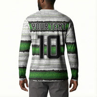 Custom Zimbabwe Rugby Button Sweatshirt Geometric Chevron Wall Motif Stripes Style