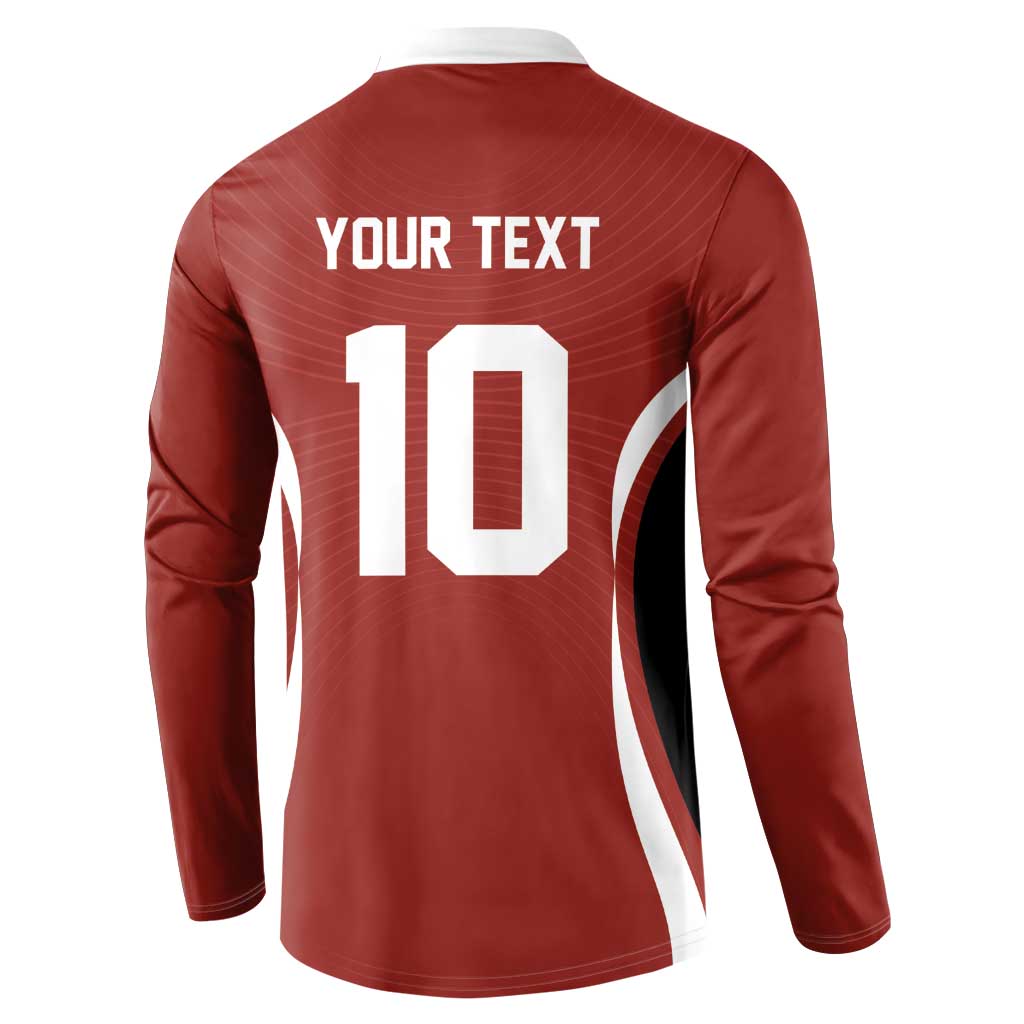 Custom Japan Volleyball Button Sweatshirt Sporty Style Red Color