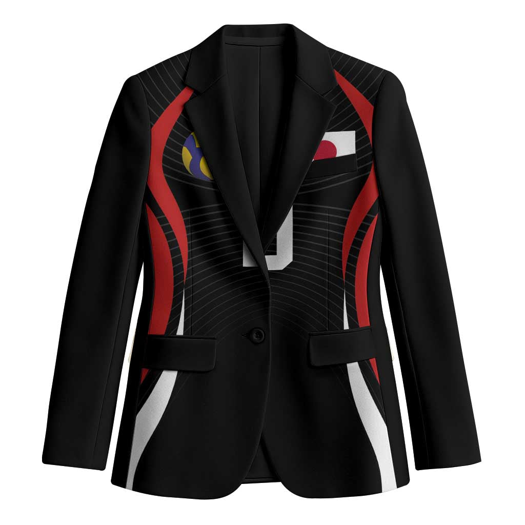 Custom Japan Volleyball Blazer Sporty Style Black Color
