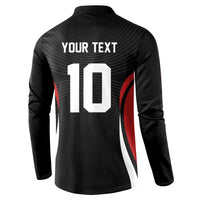 Custom Japan Volleyball Button Sweatshirt Sporty Style Black Color