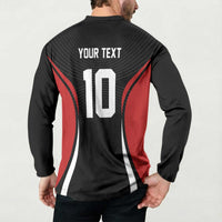 Custom Japan Volleyball Button Sweatshirt Sporty Style Black Color