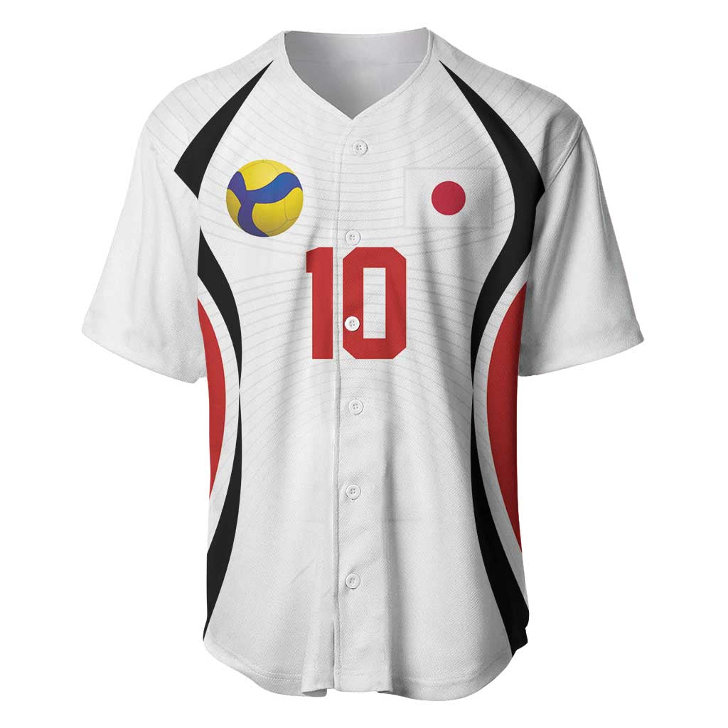 Custom Japan Volleyball Baseball Jersey Sporty Style White Color