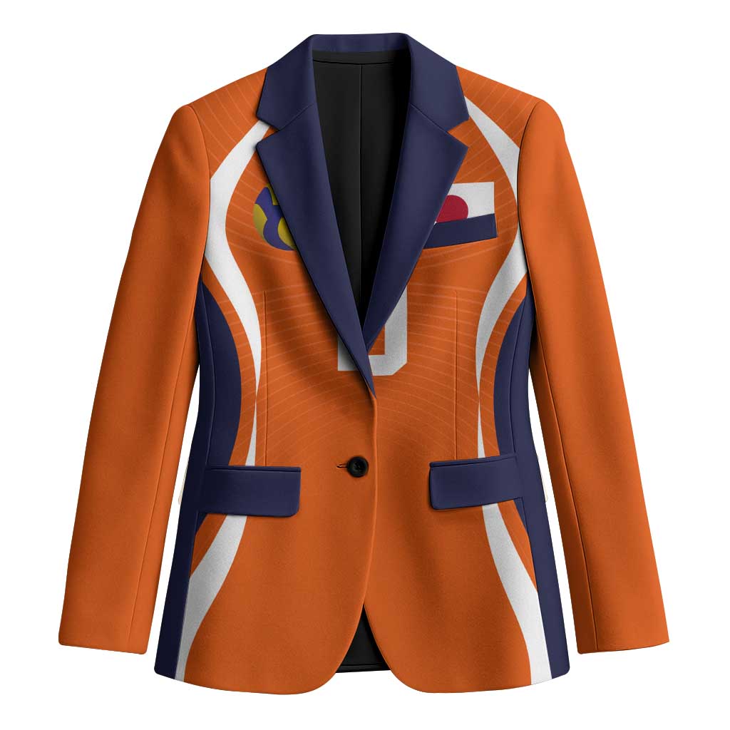 Custom Japan Volleyball Blazer Sporty Style Orange Color