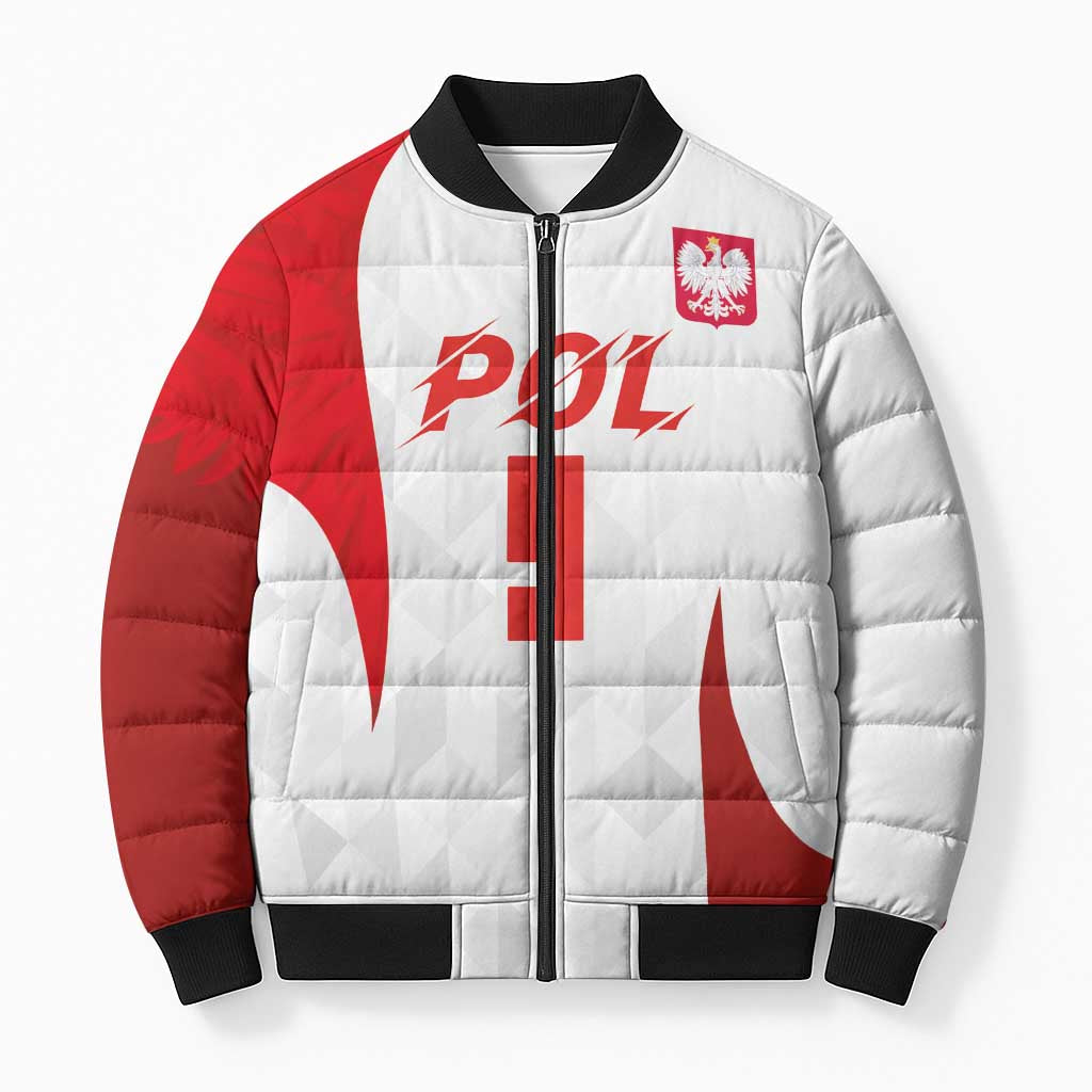 Custom Poland Volleyball Bomber Puffer Jacket Sporty Wings Style