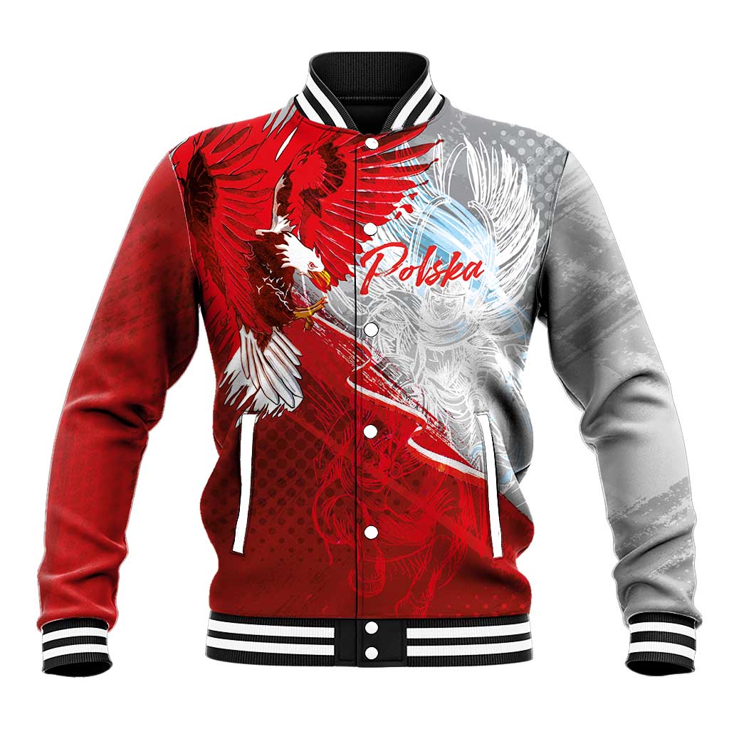 Poland Eagle and Winged Hussar Baseball Jacket Grunge Sporty Style