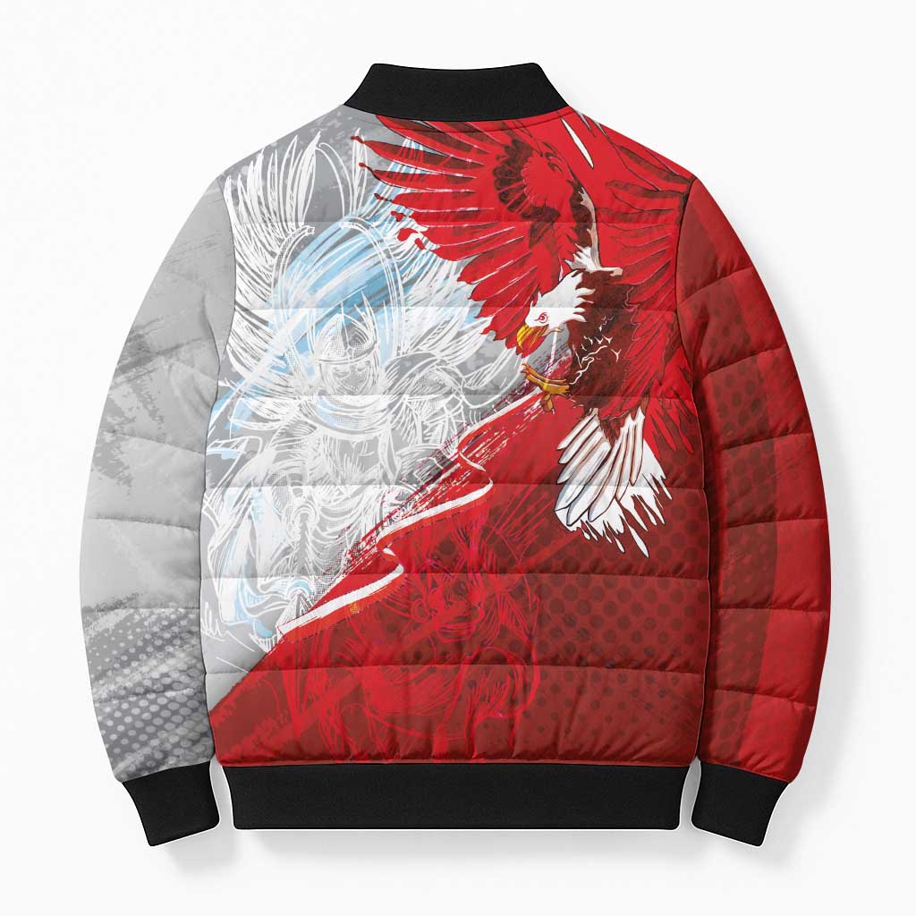 Poland Eagle and Winged Hussar Bomber Puffer Jacket Grunge Sporty Style