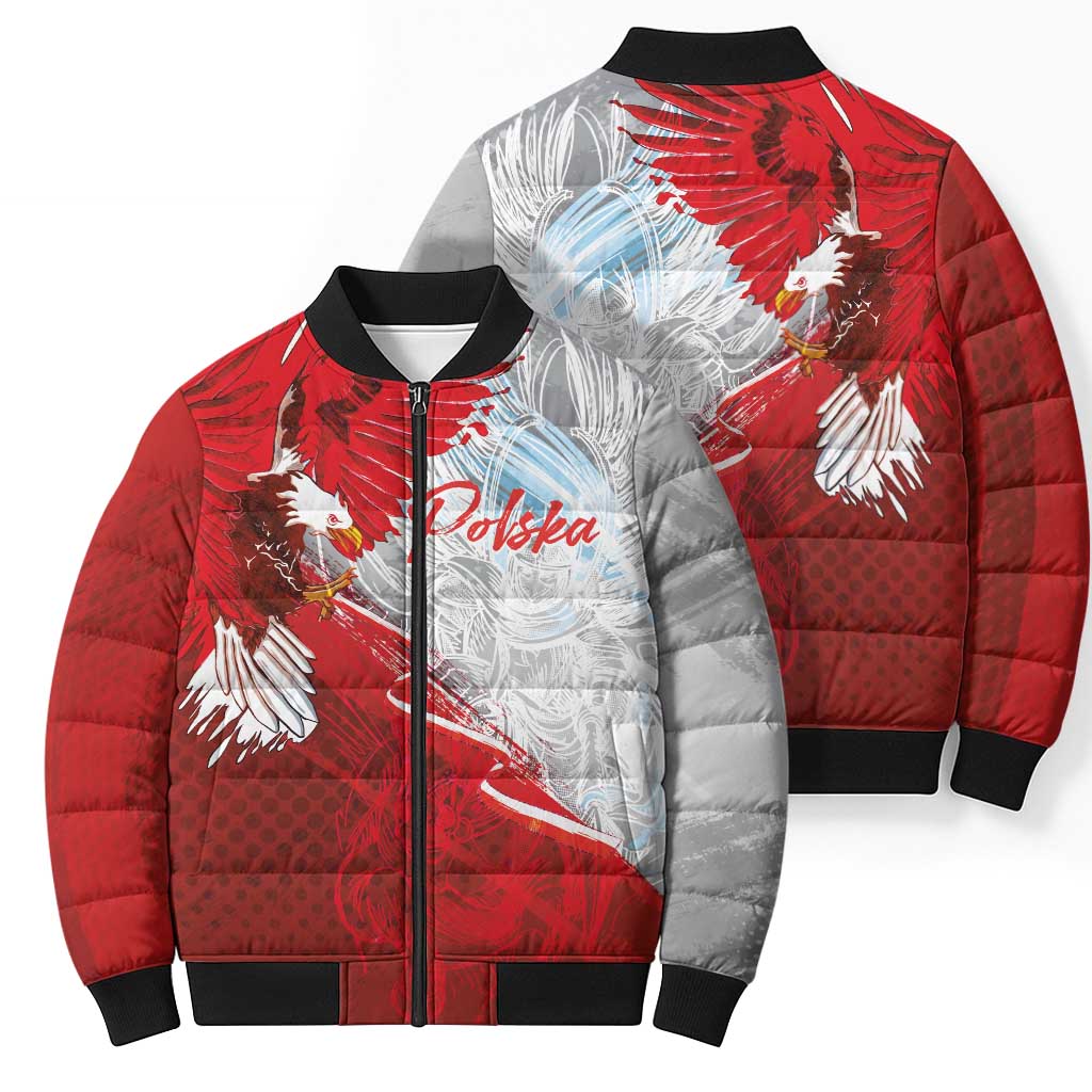 Poland Eagle and Winged Hussar Bomber Puffer Jacket Grunge Sporty Style