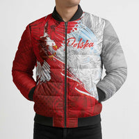 Poland Eagle and Winged Hussar Bomber Puffer Jacket Grunge Sporty Style
