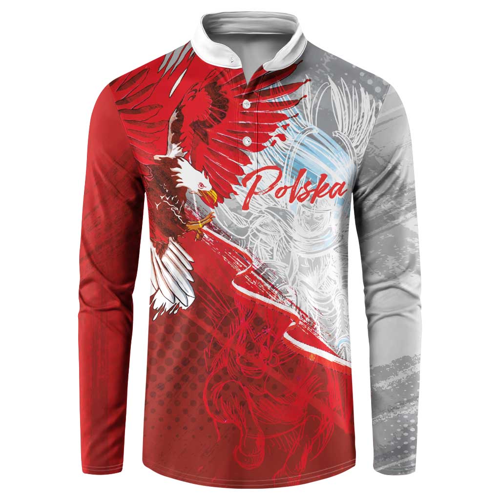 Poland Eagle and Winged Hussar Button Sweatshirt Grunge Sporty Style