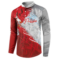 Poland Eagle and Winged Hussar Button Sweatshirt Grunge Sporty Style