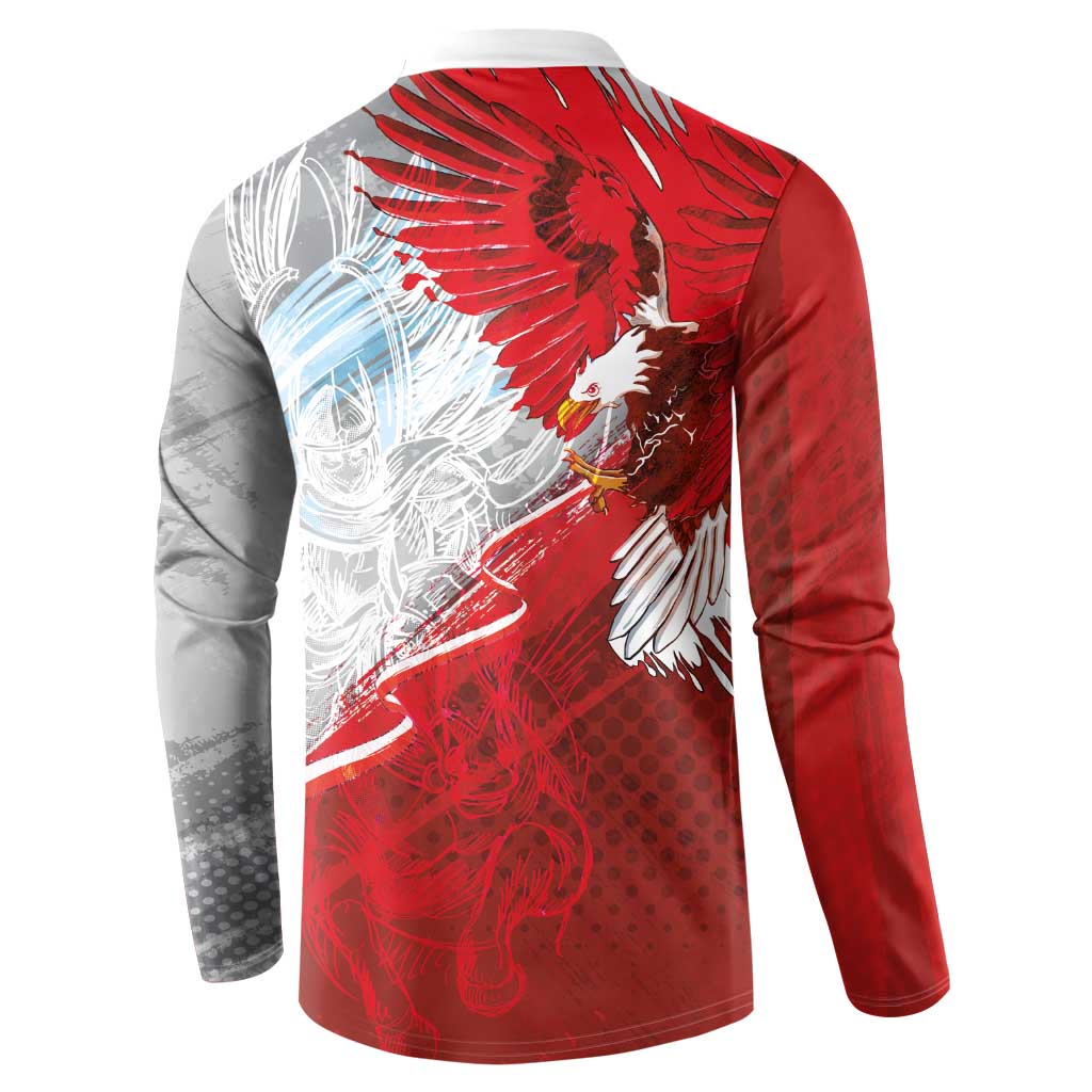 Poland Eagle and Winged Hussar Button Sweatshirt Grunge Sporty Style