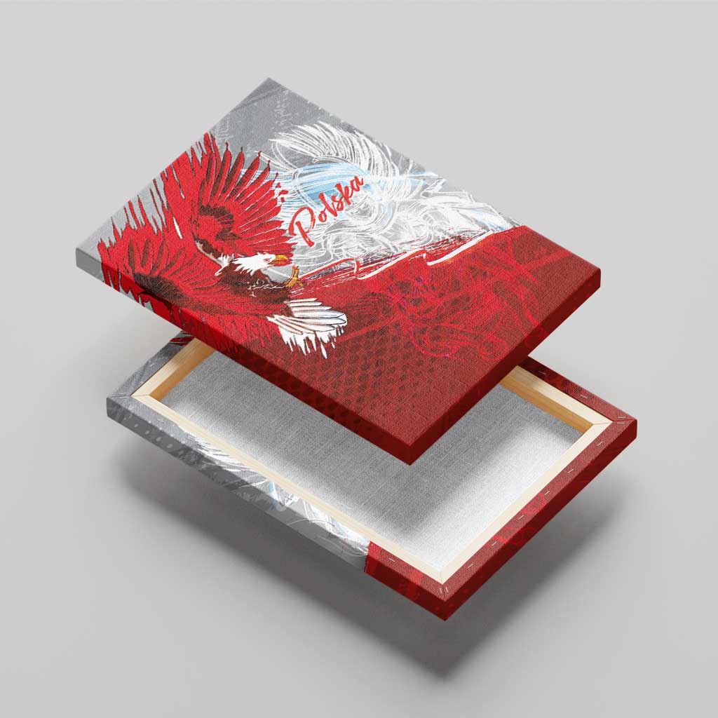 Poland Eagle and Winged Hussar Canvas Wall Art Grunge Sporty Style