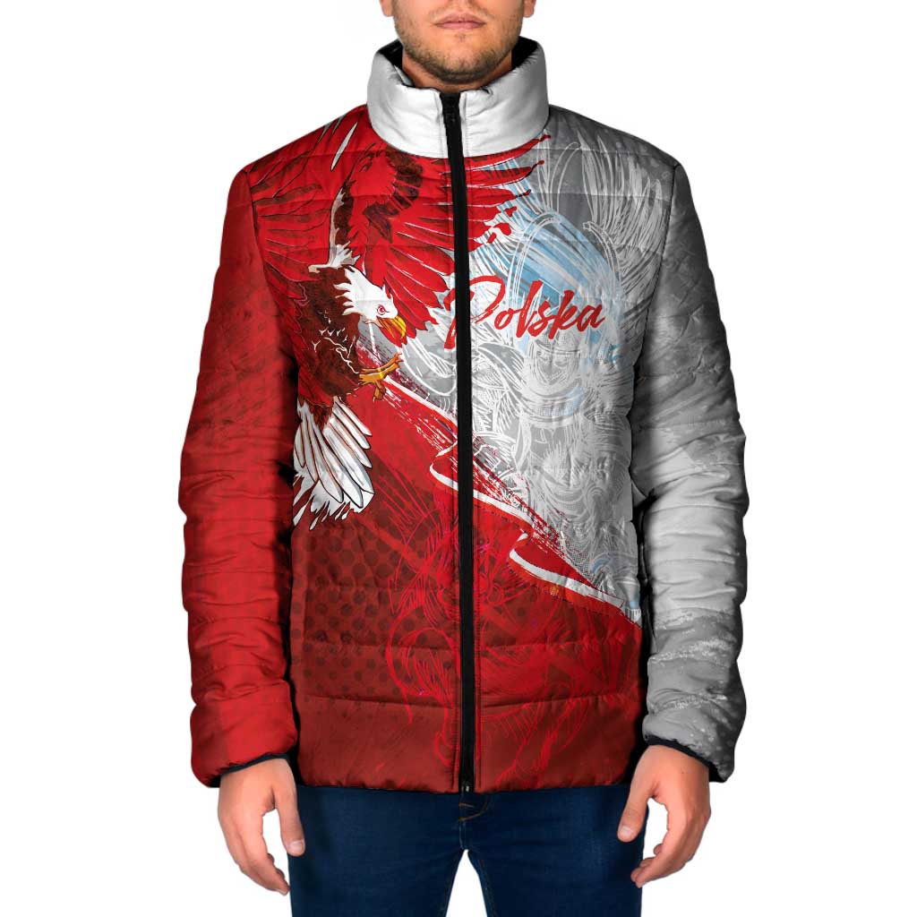 Poland Eagle and Winged Hussar Padded Jacket Grunge Sporty Style