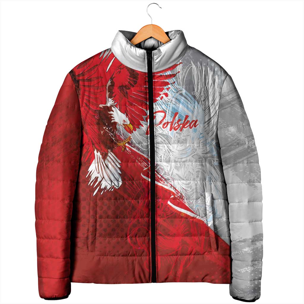 Poland Eagle and Winged Hussar Padded Jacket Grunge Sporty Style