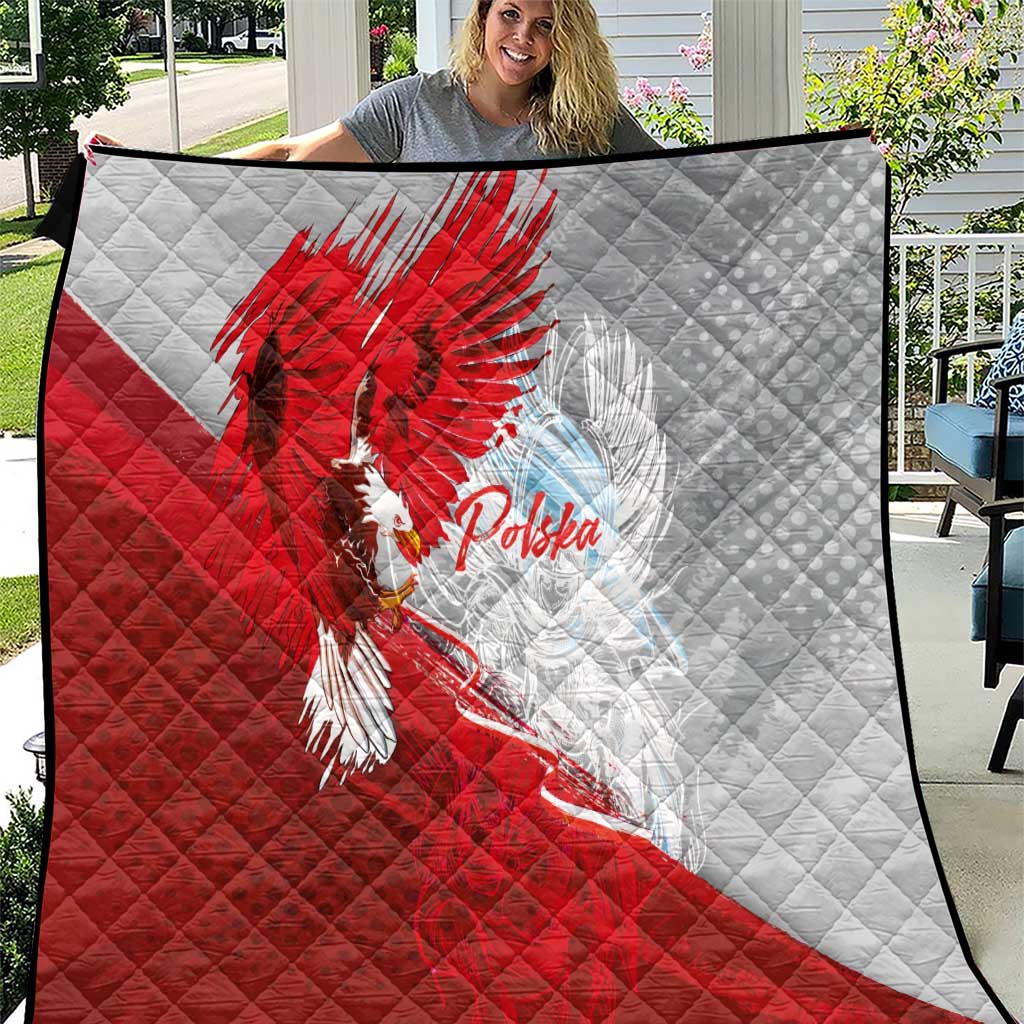 Poland Eagle and Winged Hussar Quilt Grunge Sporty Style