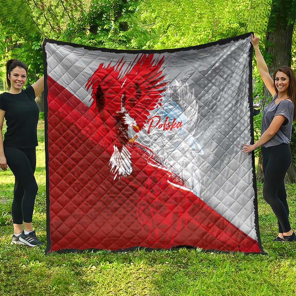 Poland Eagle and Winged Hussar Quilt Grunge Sporty Style