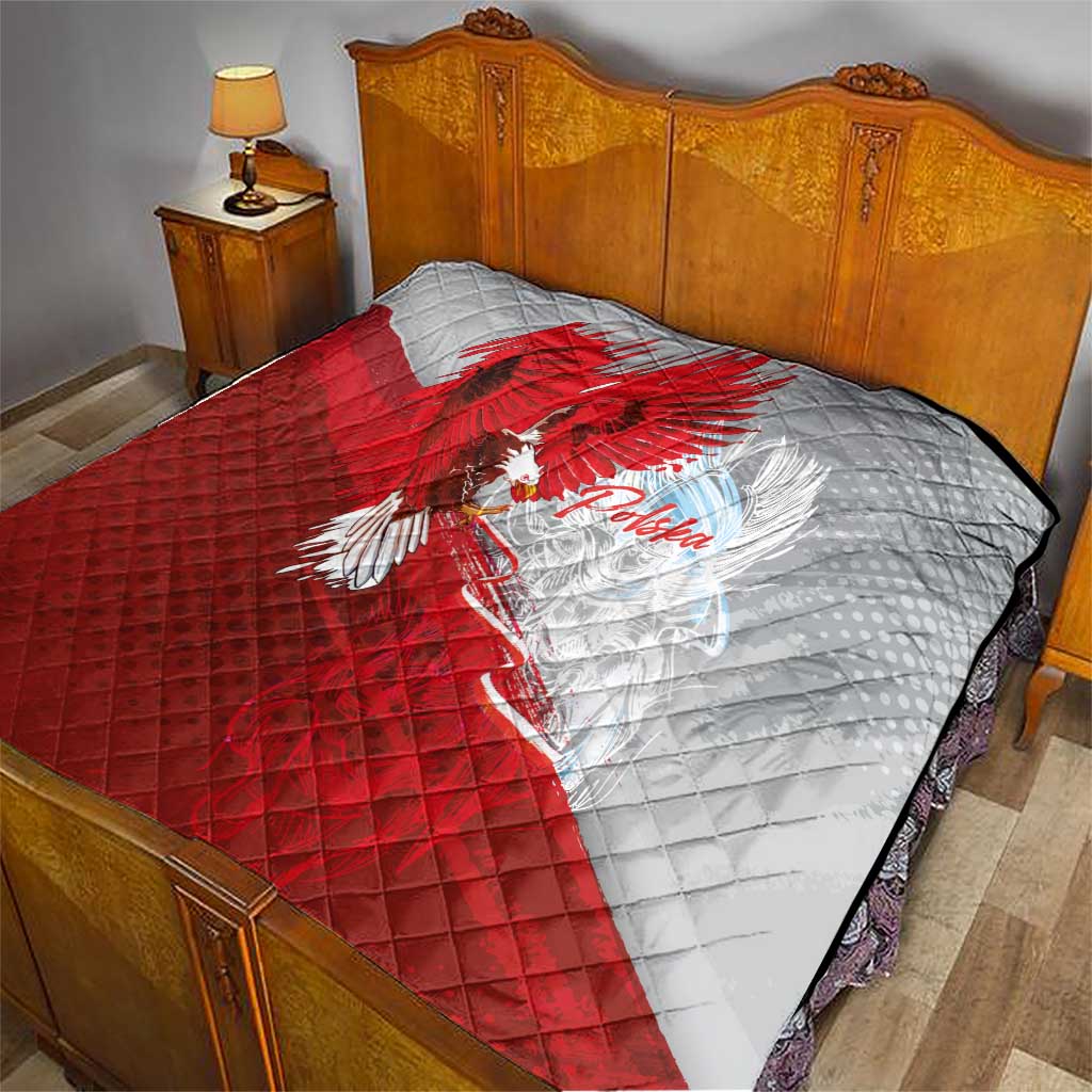 Poland Eagle and Winged Hussar Quilt Grunge Sporty Style