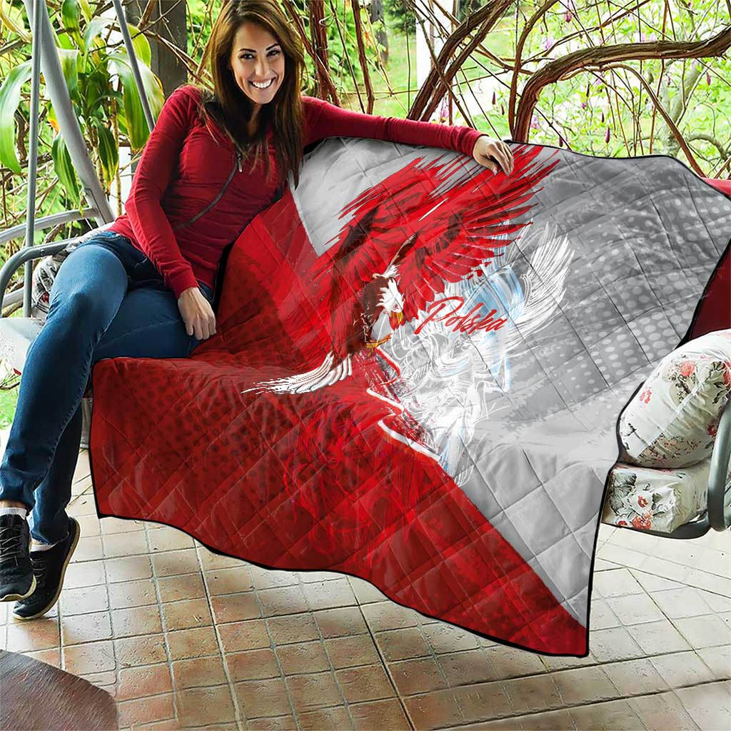 Poland Eagle and Winged Hussar Quilt Grunge Sporty Style