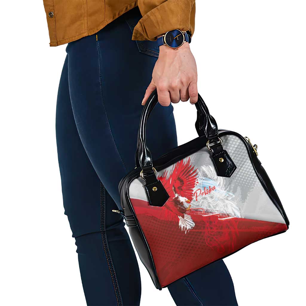 Poland Eagle and Winged Hussar Shoulder Handbag Grunge Sporty Style
