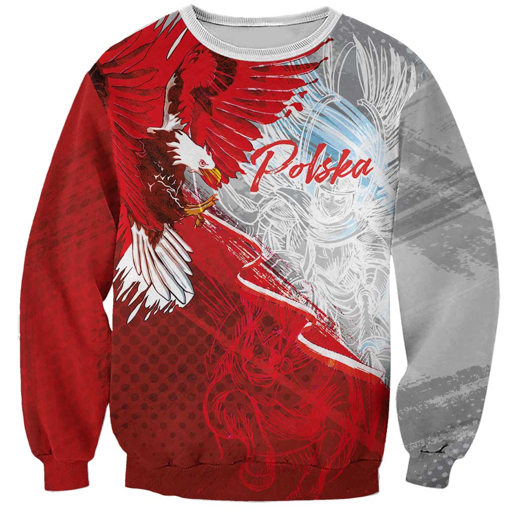 Poland Eagle and Winged Hussar Sweatshirt Grunge Sporty Style