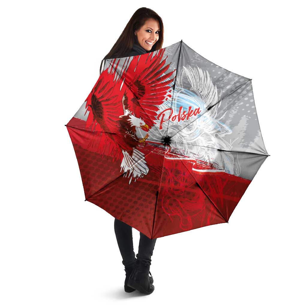 Poland Eagle and Winged Hussar Umbrella Grunge Sporty Style