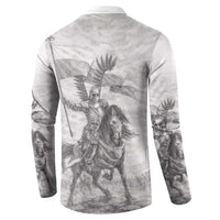 Polish-Lithuanian Commonwealth Button Sweatshirt Winged Hussars-Vintage Style