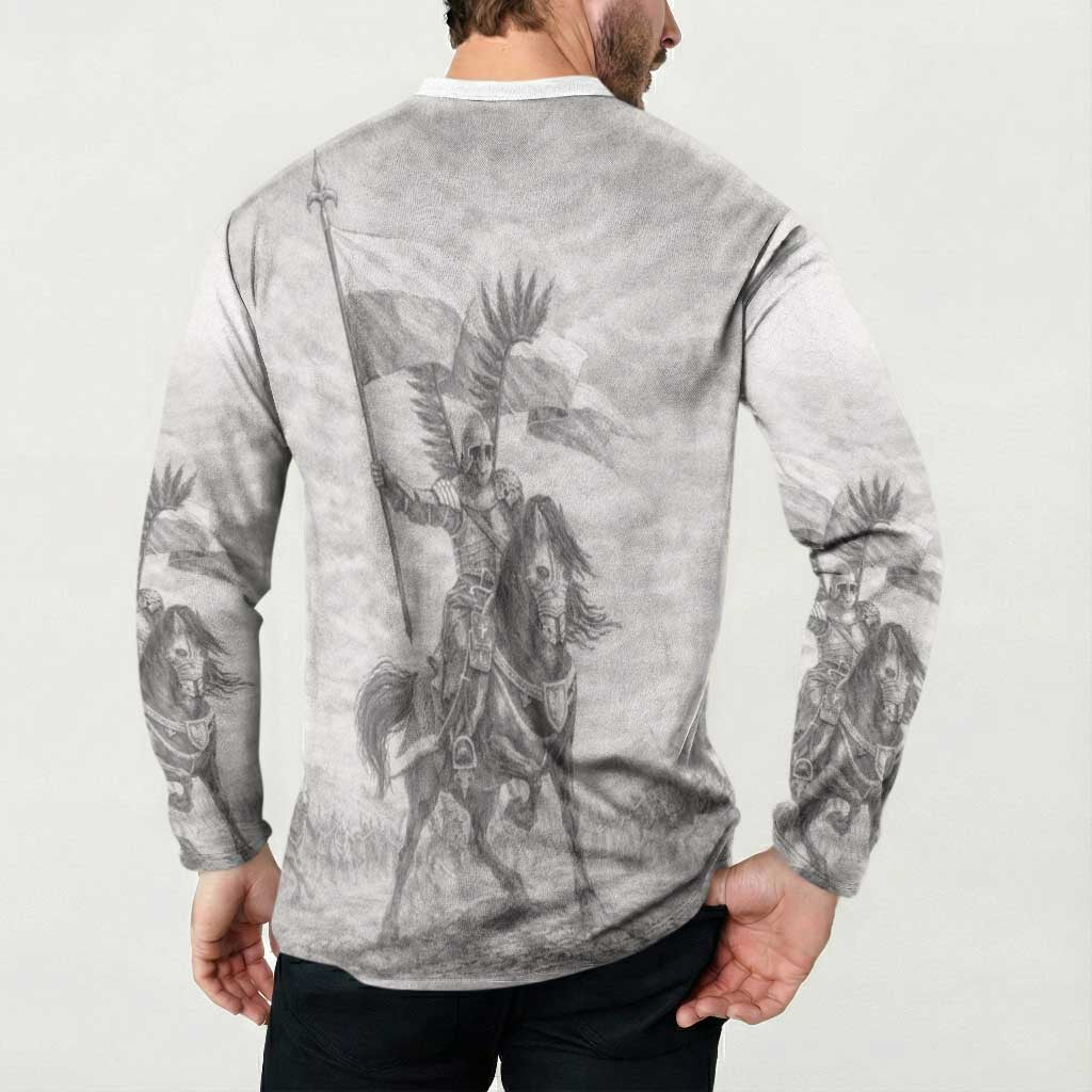 Polish-Lithuanian Commonwealth Button Sweatshirt Winged Hussars-Vintage Style