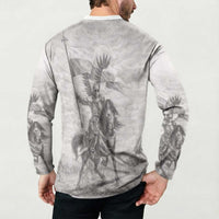 Polish-Lithuanian Commonwealth Button Sweatshirt Winged Hussars-Vintage Style