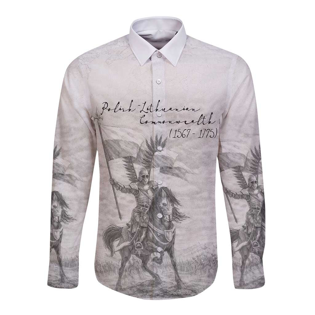 Polish-Lithuanian Commonwealth Long Sleeve Button Shirt Winged Hussars-Vintage Style