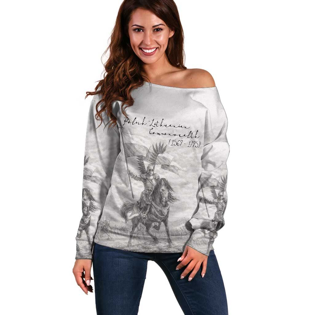 Polish-Lithuanian Commonwealth Off Shoulder Sweater Winged Hussars-Vintage Style