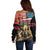 The First Kentucky Horse Racing Off Shoulder Sweater Since 1875 American Flag Vintage Style - Wonder Print Shop