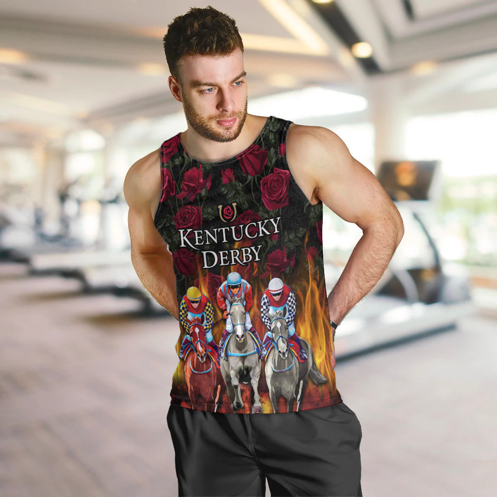 Personalized Kentucky Horses Racing Men Tank Top Race For Burning Roses - Wonder Print Shop