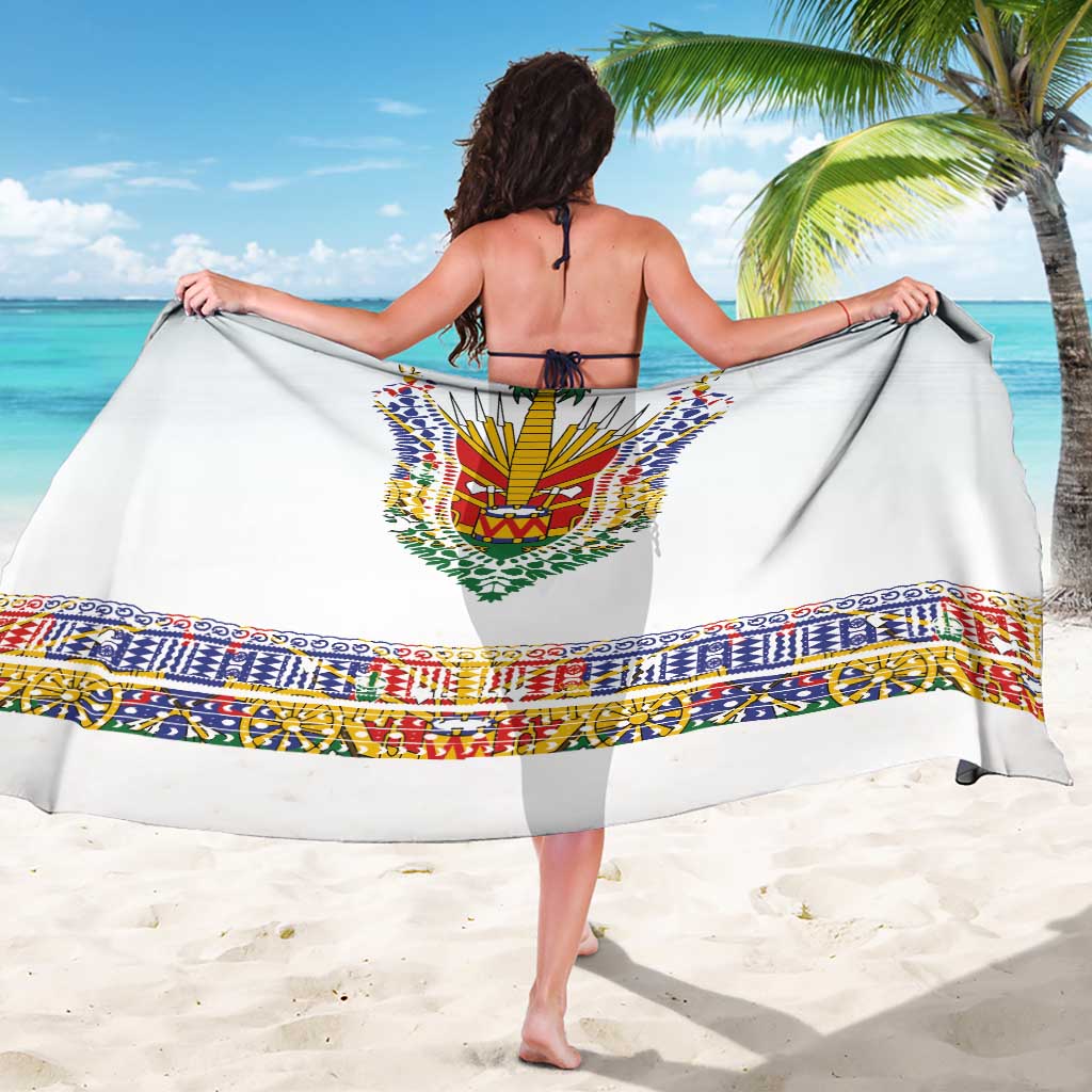 Haiti Flag Traditional Dashiki Sarong White Color