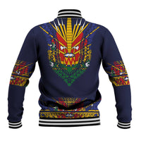 Haiti Flag Traditional Dashiki Baseball Jacket Black Color