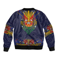 Haiti Flag Traditional Dashiki Bomber Jacket Black Color