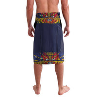Haiti Flag Traditional Dashiki Lavalava Black Color