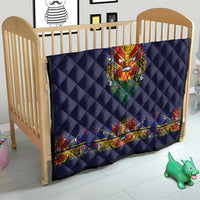 Haiti Flag Traditional Dashiki Quilt Black Color