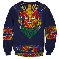 Haiti Flag Traditional Dashiki Sweatshirt Black Color