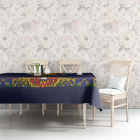 Haiti Flag Traditional Dashiki Tablecloth Black Color