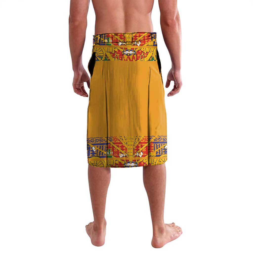 Haiti Flag Traditional Dashiki Lavalava Yellow Color