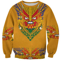 Haiti Flag Traditional Dashiki Sweatshirt Yellow Color